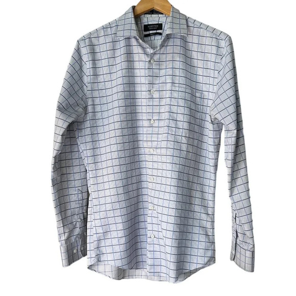 NORDSTROM Men's Shop Trim Fit Wrinkle Free Plaid Dress Shirt - 15 1/2 / 34-35 - Picture 1 of 10